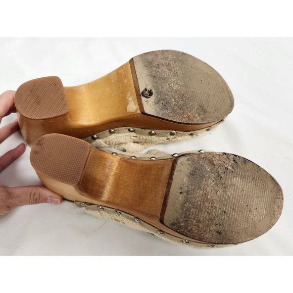 Steve Madden Women's Sz. 7 Magnify Floral Crochet Wooden Platform Clog - Picture 8 of 8